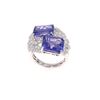 Image 1 : Two Stone Tanzanite & VS2 Diamond Platinum Ring