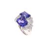 Image 2 : Two Stone Tanzanite & VS2 Diamond Platinum Ring