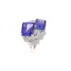 Image 3 : Two Stone Tanzanite & VS2 Diamond Platinum Ring