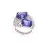 Image 5 : Two Stone Tanzanite & VS2 Diamond Platinum Ring