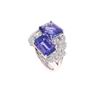 Image 6 : Two Stone Tanzanite & VS2 Diamond Platinum Ring