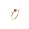 Image 8 : Petite Ruby & Diamond 10k Yellow Gold Ring