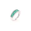 Image 8 : Intricate Emerald & Diamond 14k White Gold Ring