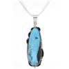 Image 1 : Navajo Cripple Creek Turquoise & Sterling Necklace