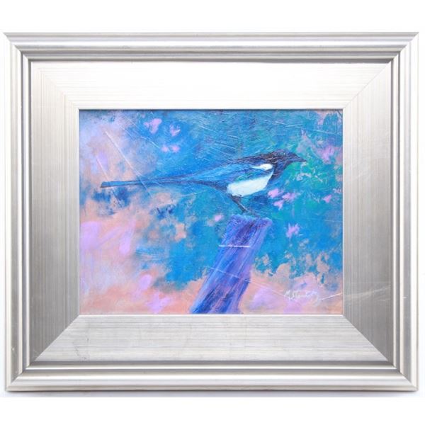 Michael Stanish Original Framed Blue Jay Painting