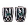 Image 1 : Navajo Gilbert Ortega Chipped Inlay Watchband Tips