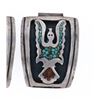 Image 3 : Navajo Gilbert Ortega Chipped Inlay Watchband Tips