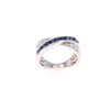 Image 6 : Freeform Blue Sapphire & Diamond 14k Gold Ring