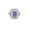 Image 1 : AAA+ Genuine Tanzanite & Diamond Platinum Ring