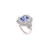 Image 3 : AAA+ Genuine Tanzanite & Diamond Platinum Ring