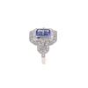 Image 4 : AAA+ Genuine Tanzanite & Diamond Platinum Ring