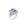 Image 5 : AAA+ Genuine Tanzanite & Diamond Platinum Ring
