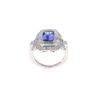 Image 6 : AAA+ Genuine Tanzanite & Diamond Platinum Ring
