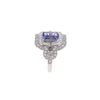 Image 8 : AAA+ Genuine Tanzanite & Diamond Platinum Ring