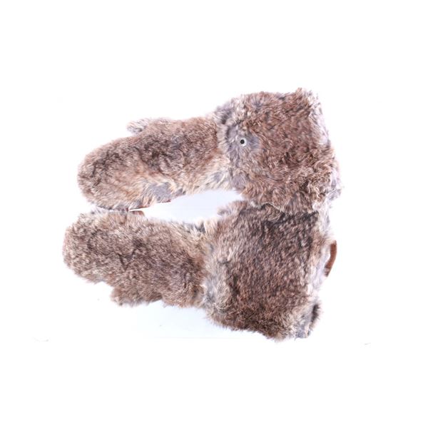 Dents Gauntlet Style Leather & Fur Mitten Gloves