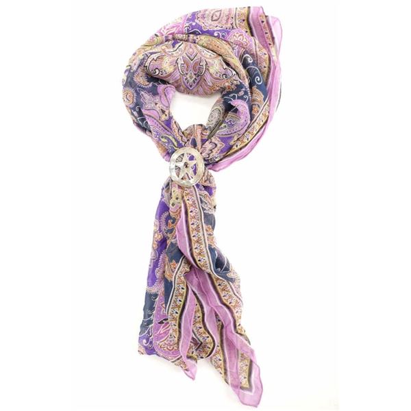 Purple Silk Wild Rag & Navajo L. Sandoval Slide