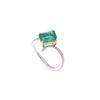 Image 2 : Freeform Emerald & VS Diamond 18k Yellow Gold Ring