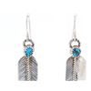 Image 2 : Navajo Sterling & Turquoise Feather Earrings