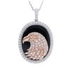Image 4 : Eagle Head Onyx & Diamond 14k Gold Necklace