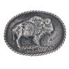 Image 1 : Western Cowboy Cast Buffalo Twisted Rope Buckle