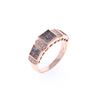 Image 8 : Three Cluster Princess Diamond 14k Rose Gold Ring