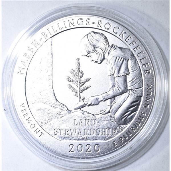 2020 ATB VERMONT 5 OZ SILVER QUARTER OGP