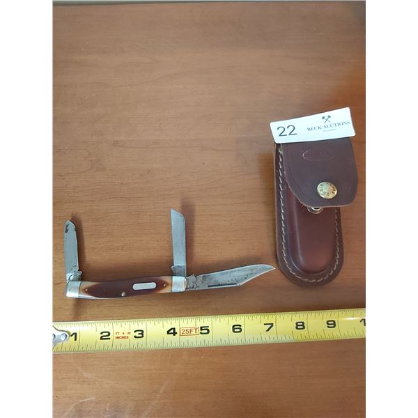 Old Timer Pocket Knife With Leather Case Beck Auctions Inc Old timer pocket knife with leather case beck auctions inc