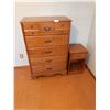 Image 1 : Wooden Chest Of Drawers & Bedside Table