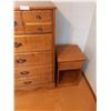 Image 3 : Wooden Chest Of Drawers & Bedside Table