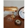 Image 4 : Solar Quartz Wall Clock With Brass Desk Lamp & Barometer