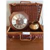 Image 1 : Ergo Vintage Solid Wood Wall Clock With Brass Jug & Beautiful Basket