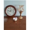 Image 1 : Wooden Seika Wall Clock & Musical Trinket Box With Two Candle Holders
