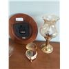 Image 3 : Wooden Seika Wall Clock & Musical Trinket Box With Two Candle Holders
