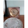 Image 3 : Seiko Desk Clock With Butterfly & Set Of Metal Coasters With Crystal Candy Bowl