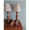 Image 1 : Two Wooden Table Lamps & Wooden Home Décor