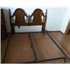 Image 1 : Queen Size Bedframe With Wooden Headboard