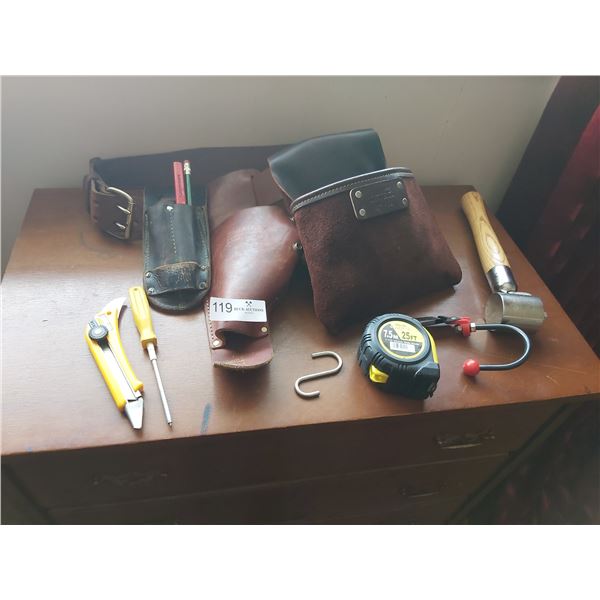 Kuny Leather Tool Belt With Tools