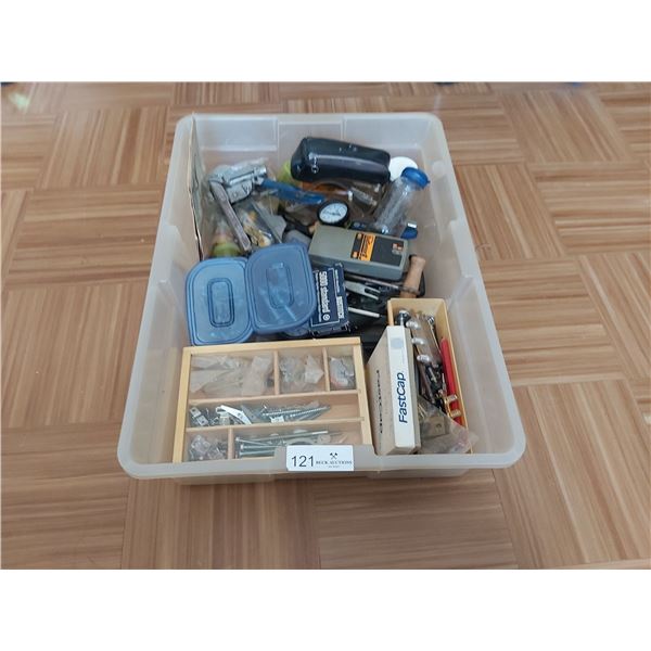 Bin Of Assorted Tools & Hardware