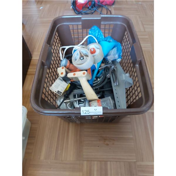 Basket Full Of Assorted Hardware & Tape Guns