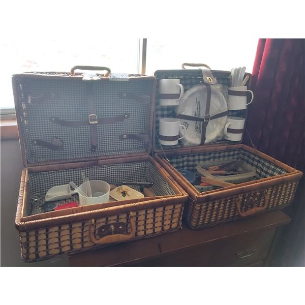 Two Picnic Baskets With Contents