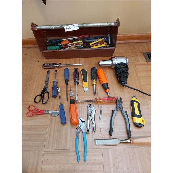 Assorted Tools & Metal Tool Box