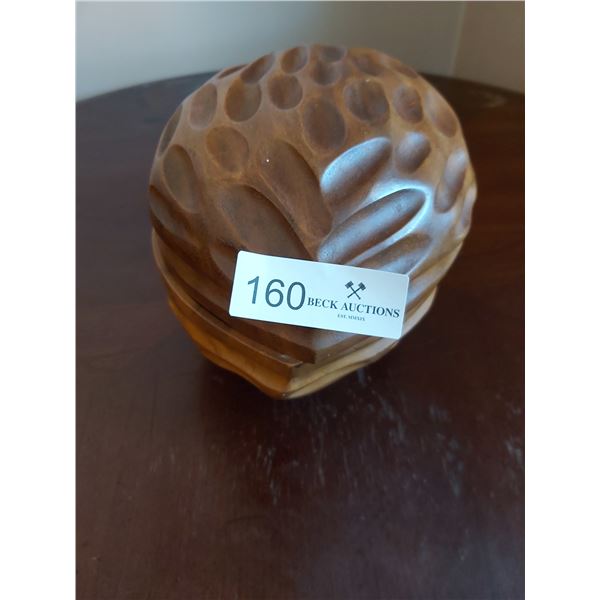 Walnut Nut Bowl With Crackers & Picks