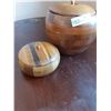 Image 2 : Wood Apple Ice Bucket & Small Wood Bowl