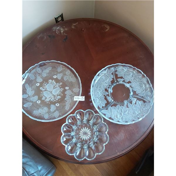 Two Serving Platers & One Deviled Egg