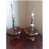 Image 1 : Two Antique Table Lamps With No Shades