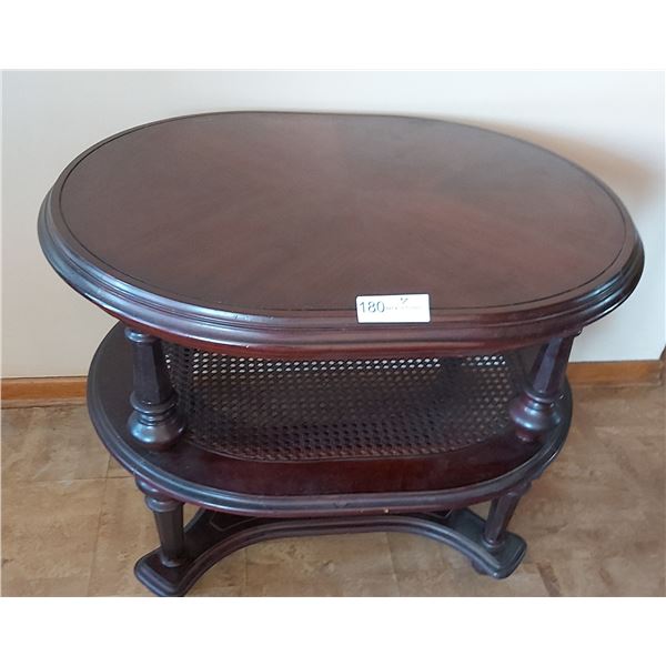 Oval Shaped Three Tier Wooden Table