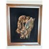 Image 1 : Velvet Painting Of Dog With Bird  By Davey