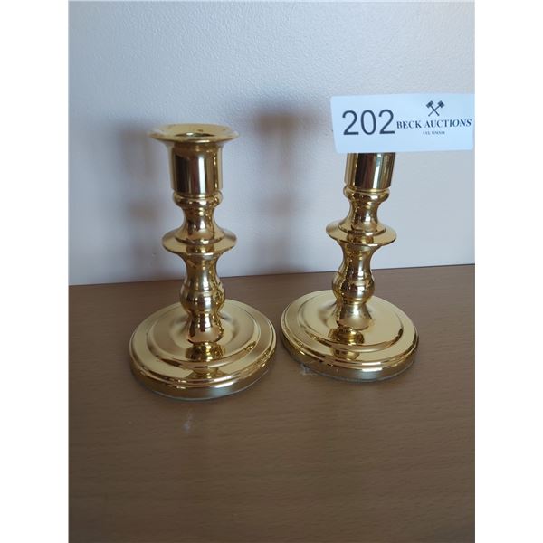 Two Baldwin Brass Candleholders