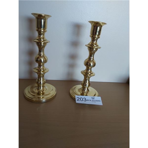 Two Baldwin Brass Candleholders