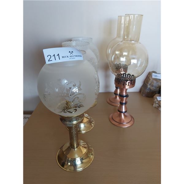 Five Hurricane Candleholders